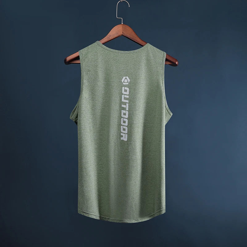 Sports Vest Men's Sports Fitness Running T-Shirt Summer Fashion Loose Basketball Suit Quick Drying Camisole Training Clothes Top