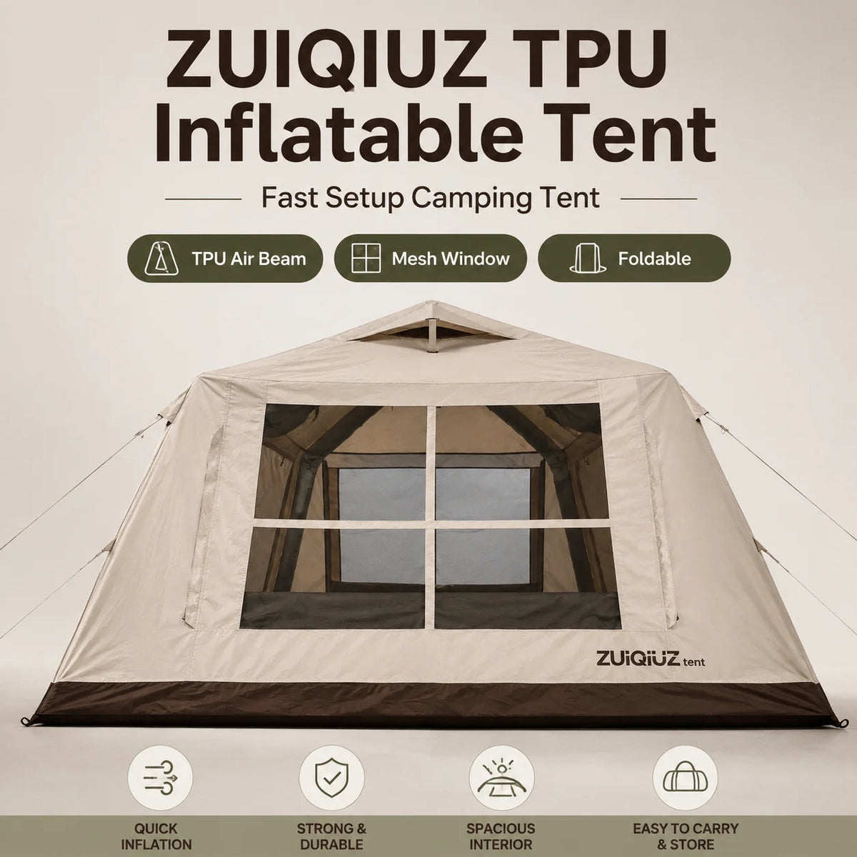 TPU inflatable tent for camping self-inflating tent, portable tent TPU Air Beam Inflatable Tent Large Family Camping Te